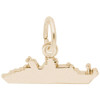 Small Ocean Liner Charm - Engraveable Backside - Gold Plate, 10k Gold, 14k Gold