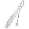 SUP Board and Paddle Charm - Sterling Silver and 14k White Gold