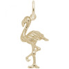 Flamingo Charm - Gold Plate, 10k Gold, 14k Gold