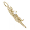 Sea Otter with Pearl Charm - Gold Plate, 10k Gold, 14k Gold