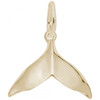 Humpback Orca Whale Tail Charm - Gold Plate, 10k Gold, 14k Gold