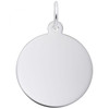 Small Round Disc Charm - Classic Series -Sterling Silver and 14k White Gold - Optional Engraving