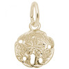 Sand Dollar Accent Charm - Gold Plate, 10k Gold, 14k Gold