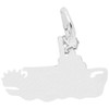 Riverboat Charm - Engraveable Backside - Sterling Silver and 14k White Gold - Optional Engraving