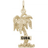 "Cuba" Palm Tree Charm - Gold Plate, 10k Gold, 14k Gold