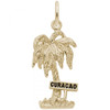 "Curacao" Palm Tree Charm - Gold Plate, 10k Gold, 14k Gold