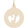 "South Carolina" Palm Tree Ring Charm with Pearl Accent - Engraveable Backside - Gold Plate, 10k Gold, 14k Gold