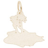 "Nassau" Palms Charm - Engraveable Backside - Gold Plate, 10k Gold, 14k Gold