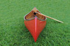 Red Wooden Canoe w/ Ribs and Curved Bow - 9.75'