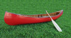 Red Wooden Canoe w/ Ribs and Curved Bow - 9.75'