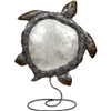 White Elegance Turtle on Stand - 9" x 12" - Metal & Capiz Art - Front