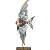 Nouveau Banner Fish on Stand - 12" x 28" - Metal & Capiz Art - Front