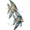 Ruffled Angelfish Duo Wall Art - Seafoam - 15"  x  24" - Metal & Capiz Art - Front