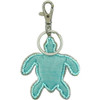 Blue Turtle Key Ring - Mother of Pearl & Beads - 3" - Back