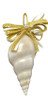 White Tibia Ornament with Gold Bow - 3"-4" 