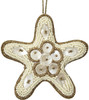 Starfish Mother of Pearl & Beads Ornament - Gold