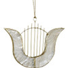 Capiz Music Ornaments - Set of 6 - Harp