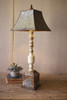 Tall Rustic Wooden Banister Lamp with Metal Shade - 37"