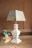 Rustic Table Lamp with Rectangular Metal Shade