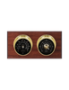 Wind and Barometer Weather Station - 2 Instruments - Polished Brass Cases - Mahogany Wood - Black Face - Reads 0-100 mph