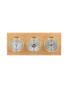 Executive Thermometer, Humidity Reader, Barometer, and Clock Weather Station - 3 Instruments - PVD Brass - Oak - Silver Face