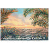 Illusions "Home Is Where the Beach Is" Palms Sunset Indoor/Outdoor Rug - 4 Sizes