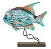 Small Jackfish on Stand - 8"x 8" - Metal & Capiz Art
