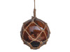 Japanese Glass Float in Rope Netting - 12"  - Amber