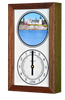 Pemaquid Point Lighthouse (ME) Mechanically Animated Tide Clock - Deluxe Mahogany Frame