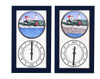 Cape Neddick "Nubble" Lighthouse (ME) Mechanically Animated Tide Clock - Navy Frame