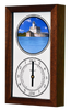 Rose Island Lighthouse (RI) Mechanically Animated Tide Clock - Deluxe Mahogany Frame