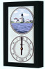 Beavertail Lighthouse (RI) Mechanically Animated Tide Clock - Black Frame