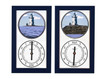 Old Saybrook Lighthouse (CT) Mechanically Animated Tide Clock - Navy Frame