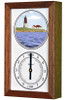 Point Judith Lighthouse (RI) Mechanically Animated Tide Clock - Deluxe Mahogany Frame