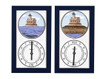 Penfield Reef Lighthouse (CT) Mechanically Animated Tide Clock - Navy Frame
