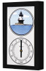 Orient Point Lighthouse (NY) Mechanically Animated Tide Clock - Black Frame