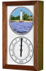 New Haven Harbor Lighthouse (CT) Mechanically Animated Tide Clock - Deluxe Mahogany Frame