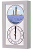 Thacher Island Twin Lights Lighthouses (MA) Mechanically Animated Tide Clock - Gray Frame