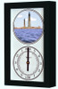 Thacher Island Twin Lights Lighthouses (MA) Mechanically Animated Tide Clock - Black Frame