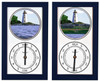 Fayerweather Lighthouse (CT) Mechanically Animated Tide Clock - Navy Frame