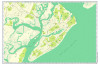 Hilton Head Sea Glass Style Map Placemats -Set of 4