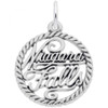 Niagara Falls Rope Silver Charm - Sterling Silver and 14k White Gold