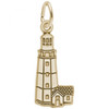 Montauk, NY Lighthouse Gold Charm - Gold Plate, 10k Gold, 14k Gold