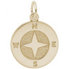 Compass Gold Charm - Gold Plate, 10k Gold, 14k Gold