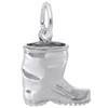 Rubber Galoshes Boot Silver Charm - Sterling Silver and 14k White Gold