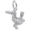 Toucan Silver Charm - Sterling Silver and 14k White Gold