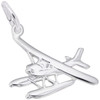 Seaplane Silver Charm - Sterling Silver and 14k White Gold