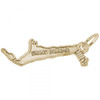 Grand Bahama Map Gold Charm - Gold Plate, 10k Gold, 14k Gold