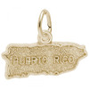 Puerto Rico Map Gold Charm - Gold Plate, 10k Gold, 14k Gold