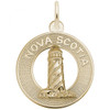 Nova Scotia Lighthouse Circle Gold Charm - Gold Plate, 10k Gold, 14k Gold